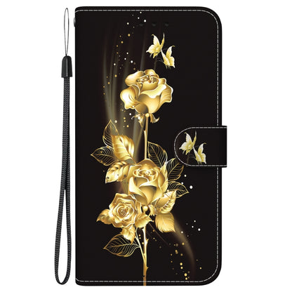 For Google Pixel 9 Crystal Texture Colored Drawing Leather Phone Case(Gold Butterfly Rose) - Google Cases by PMC Jewellery | Online Shopping South Africa | PMC Jewellery | Buy Now Pay Later Mobicred