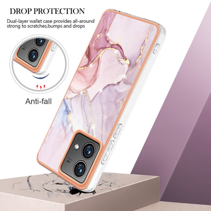 For Motorola Moto G84 Electroplating Marble Dual-side IMD Phone Case(Rose Gold 005) - Motorola Cases by PMC Jewellery | Online Shopping South Africa | PMC Jewellery | Buy Now Pay Later Mobicred