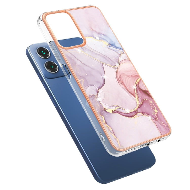 For Motorola Moto G34 Electroplating Marble Dual-side IMD Phone Case(Rose Gold 005) - Motorola Cases by PMC Jewellery | Online Shopping South Africa | PMC Jewellery | Buy Now Pay Later Mobicred