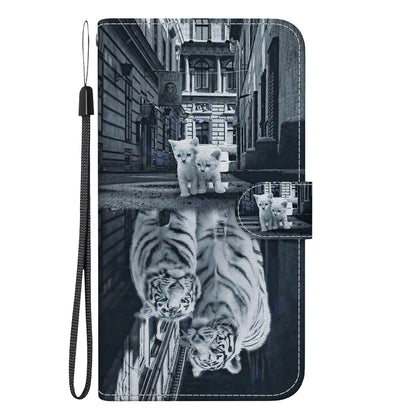 For Honor 20 / Huawei nova 5T Crystal Texture Colored Drawing Leather Phone Case(Cat Tiger Reflection) - Honor Cases by PMC Jewellery | Online Shopping South Africa | PMC Jewellery