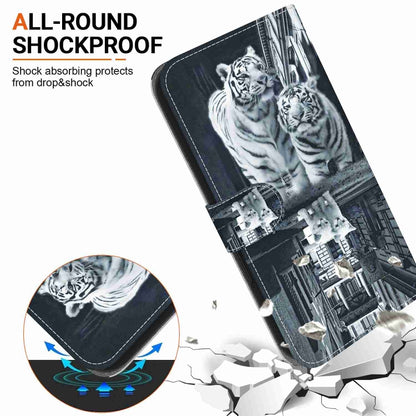 For Honor 20 / Huawei nova 5T Crystal Texture Colored Drawing Leather Phone Case(Cat Tiger Reflection) - Honor Cases by PMC Jewellery | Online Shopping South Africa | PMC Jewellery