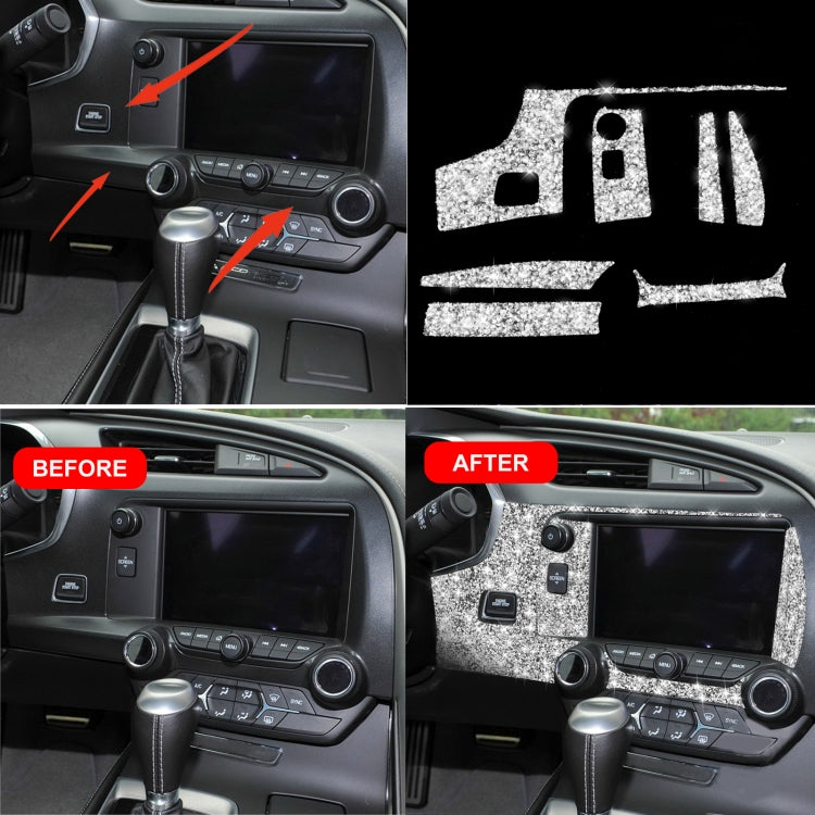 For Chevrolet Corvette C7 2014-2019 7 in 1 Car Central Control Panel Diamond Decorative Sticker, Left Drive - Car Interior Mouldings by PMC TechLife | Online Shopping South Africa | PMC TechLife | Buy Now Pay Later Mobicred