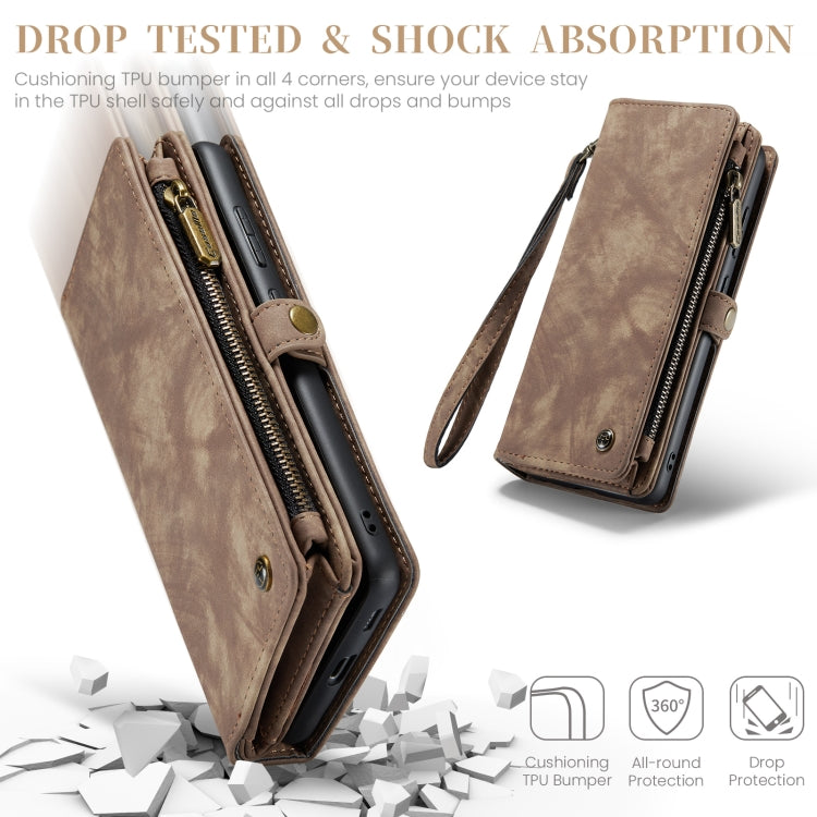 For Samsung Galaxy S23 FE CaseMe 008 Multifunctional Zipper Wallet Leather Phone Case with Lanyard(Brown) - Galaxy S23 FE 5G Cases by CaseMe | Online Shopping South Africa | PMC Jewellery | Buy Now Pay Later Mobicred