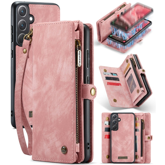 For Samsung Galaxy A35 5G CaseMe 008 Multifunctional Zipper Wallet Leather Phone Case with Lanyard(Pink) - Galaxy Phone Cases by CaseMe | Online Shopping South Africa | PMC Jewellery | Buy Now Pay Later Mobicred