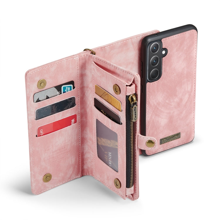 For Samsung Galaxy A35 5G CaseMe 008 Multifunctional Zipper Wallet Leather Phone Case with Lanyard(Pink) - Galaxy Phone Cases by CaseMe | Online Shopping South Africa | PMC Jewellery | Buy Now Pay Later Mobicred