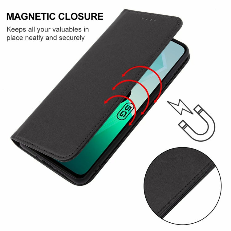 For vivo iQOO Z9 Magnetic Closure Leather Phone Case(Black) - vivo Cases by PMC Jewellery | Online Shopping South Africa | PMC Jewellery | Buy Now Pay Later Mobicred