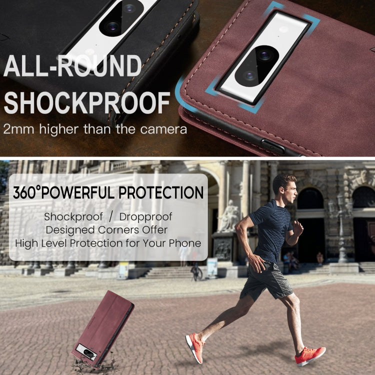 For Google Pixel 8 CaseMe 013 Multifunctional Horizontal Flip Leather Phone Case(Wine Red) - Google Cases by CaseMe | Online Shopping South Africa | PMC Jewellery | Buy Now Pay Later Mobicred