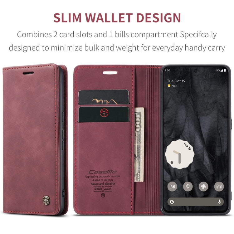 For Google Pixel 8 Pro CaseMe 013 Multifunctional Horizontal Flip Leather Phone Case(Wine Red) - Google Cases by CaseMe | Online Shopping South Africa | PMC Jewellery | Buy Now Pay Later Mobicred