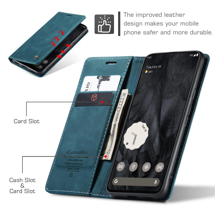 For Google Pixel 8 Pro CaseMe 013 Multifunctional Horizontal Flip Leather Phone Case(Blue) - free shipping - PMC TechLife - Order now!
