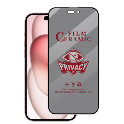 For iPhone 15 Full Coverage HD Privacy Ceramic Film - iPhone 15 Tempered Glass by PMC Jewellery | Online Shopping South Africa | PMC Jewellery