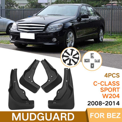 For Mercedes-Benz C-Class W205 Sport 2008-14 4pcs/Set Car Auto Soft Plastic Splash Flaps Fender Guard - Mudguards by PMC Jewellery | Online Shopping South Africa | PMC Jewellery | Buy Now Pay Later Mobicred