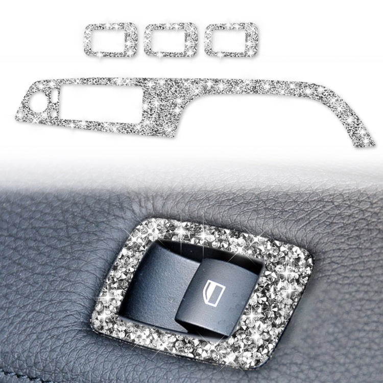 For BMW 3 Series E90 / 320i / 325i 2005-2012 Car Window Lift Panel with Folding Key 37.8cm Diamond Decorative Sticker, Left Drive - Car Interior Mouldings by PMC Jewellery | Online Shopping South Africa | PMC Jewellery | Buy Now Pay Later Mobicred