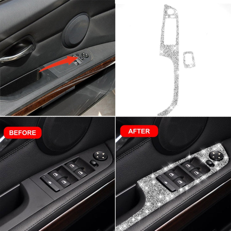 For BMW 3 Series E92 2005-2012 Car Window Lift Panel with Folding Key 40.4cm Diamond Decorative Sticker, Left Drive - Car Interior Mouldings by PMC Jewellery | Online Shopping South Africa | PMC Jewellery | Buy Now Pay Later Mobicred