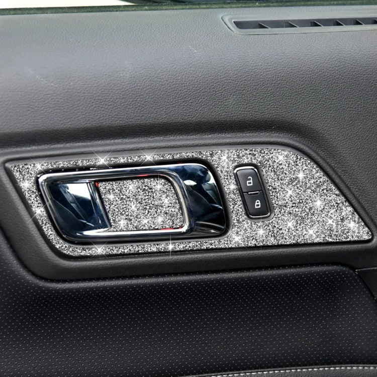 For Ford Mustang 2015-2020 4pcs Car Door Inner Handle Panel Diamond Decoration Sticker, Left and Right Drive - Car Interior Mouldings by PMC TechLife | Online Shopping South Africa | PMC TechLife | Buy Now Pay Later Mobicred