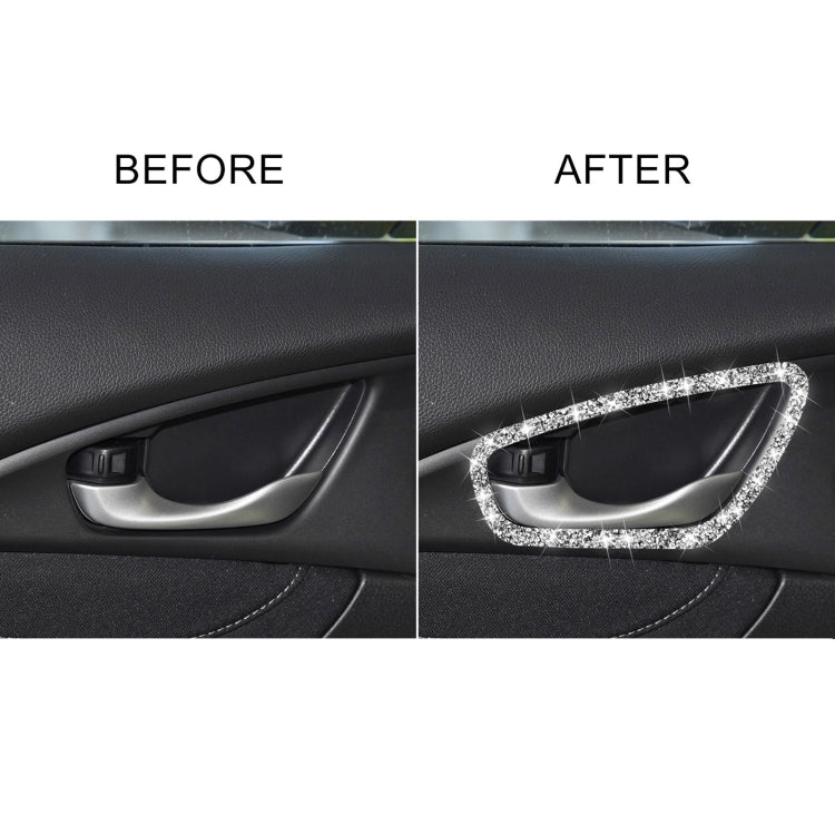 For Honda Civic 2016-2019 Car Inside Door Bowl Frame Diamond Decorative Sticker, Left and Right Drive - Car Interior Mouldings by PMC Jewellery | Online Shopping South Africa | PMC Jewellery | Buy Now Pay Later Mobicred