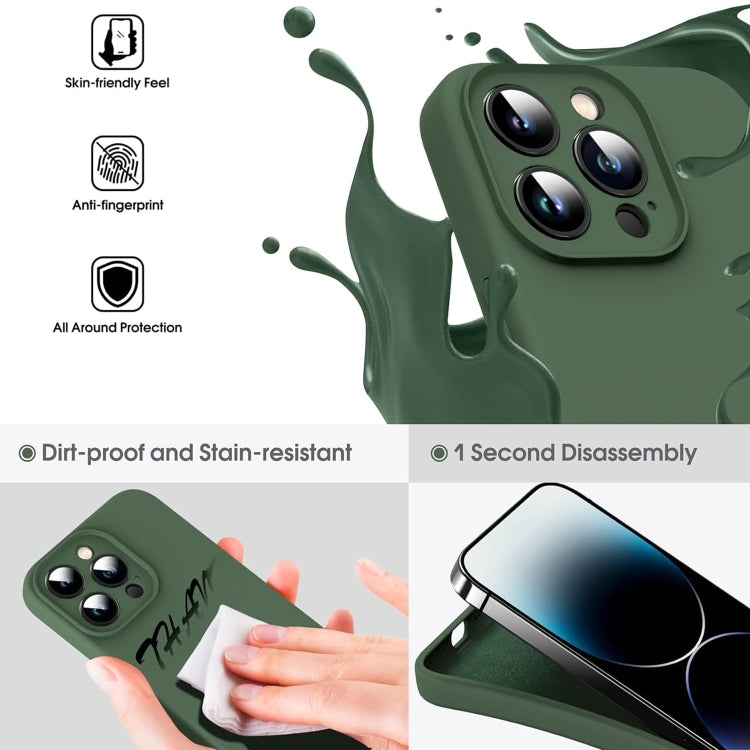 For iPhone 16 Pro Max Microfiber Liquid Silicone Shockproof Phone Case(Dark Green) - iPhone 16 Pro Max Cases by PMC Jewellery | Online Shopping South Africa | PMC Jewellery | Buy Now Pay Later Mobicred