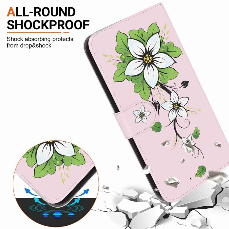 For Motorola Edge 2024 Crystal Texture Colored Drawing Leather Phone Case(Lily) - Motorola Cases by PMC Jewellery | Online Shopping South Africa | PMC Jewellery | Buy Now Pay Later Mobicred