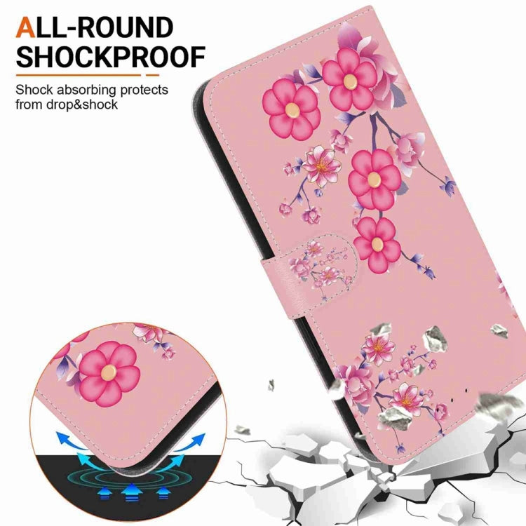 For Motorola Edge 2024 Crystal Texture Colored Drawing Leather Phone Case(Cherry Blossoms) - Motorola Cases by PMC Jewellery | Online Shopping South Africa | PMC Jewellery | Buy Now Pay Later Mobicred