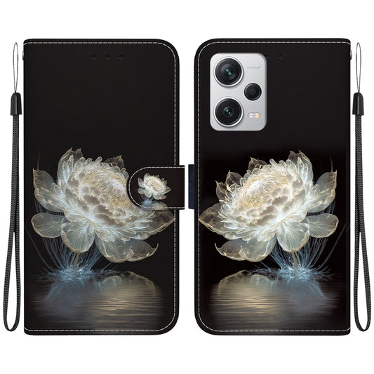 For Xiaomi Redmi Note 12 Pro+ Crystal Texture Colored Drawing Leather Phone Case(Crystal Peony) - Xiaomi Cases by PMC Jewellery | Online Shopping South Africa | PMC Jewellery | Buy Now Pay Later Mobicred