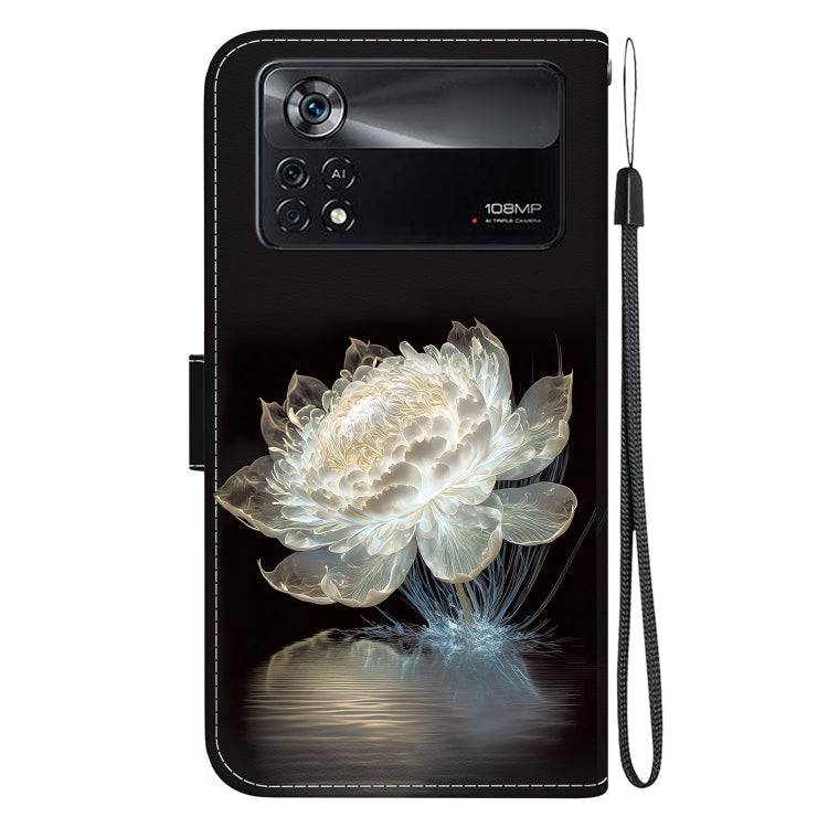 For Xiaomi Poco X4 Pro 5G Crystal Texture Colored Drawing Leather Phone Case(Crystal Peony) - Xiaomi Cases by PMC Jewellery | Online Shopping South Africa | PMC Jewellery | Buy Now Pay Later Mobicred