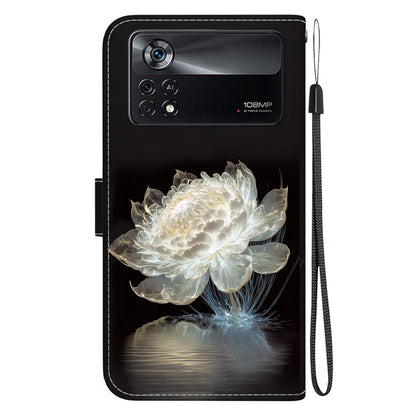 For Xiaomi Poco X4 Pro 5G Crystal Texture Colored Drawing Leather Phone Case(Crystal Peony) - Xiaomi Cases by PMC Jewellery | Online Shopping South Africa | PMC Jewellery | Buy Now Pay Later Mobicred