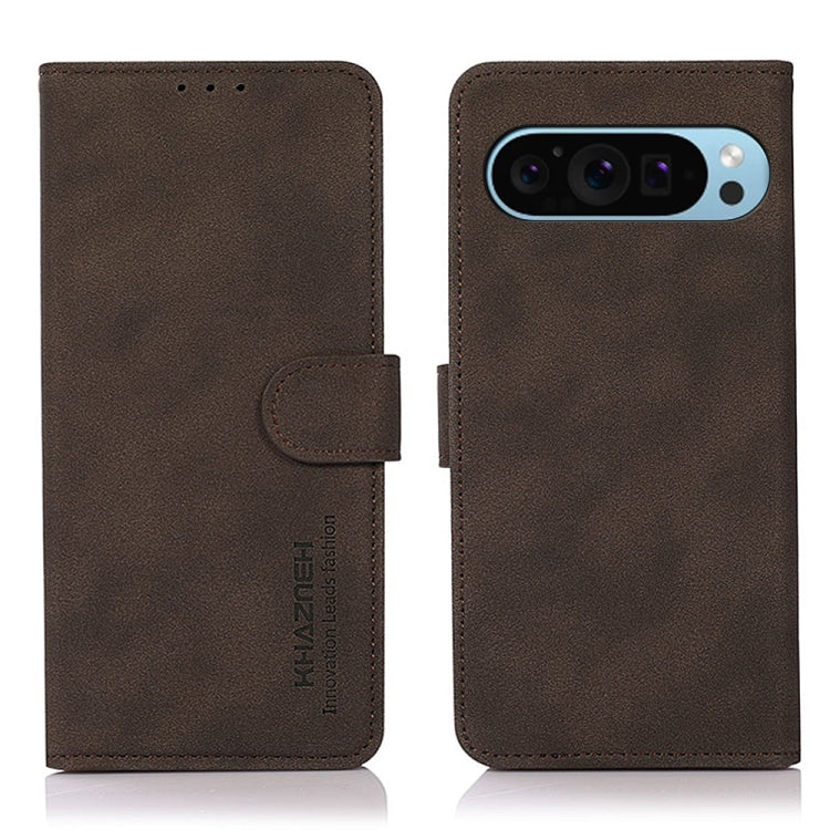 For Google Pixel 9 KHAZNEH Matte Texture Leather Phone Case(Brown) - Google Cases by PMC Jewellery | Online Shopping South Africa | PMC Jewellery | Buy Now Pay Later Mobicred