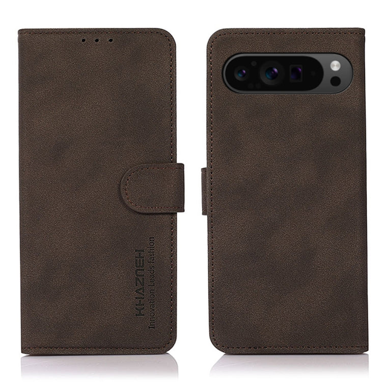 For Google Pixel 9 Pro KHAZNEH Matte Texture Leather Phone Case(Brown) - Google Cases by PMC TechLife | Online Shopping South Africa | PMC TechLife | Buy Now Pay Later Mobicred