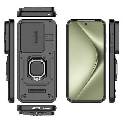 For Huawei Pura 70 Ultra Sliding Camshield TPU + PC Shockproof Phone Case with Holder(Black) - Huawei Cases by PMC Jewellery | Online Shopping South Africa | PMC Jewellery