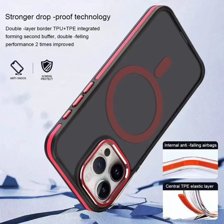 For iPhone 14 / 13 Two-color Frosted MagSafe Magnetic Phone Case(Red) - iPhone 14 Cases by PMC Jewellery | Online Shopping South Africa | PMC Jewellery