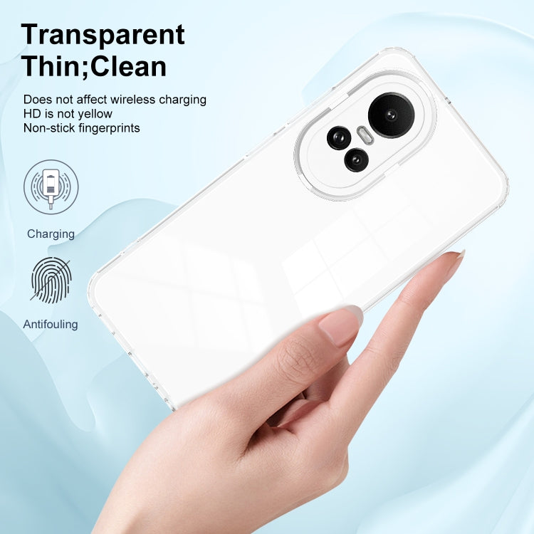 For OPPO Reno10 5G/Reno10 Pro 5G 3 in 1 Clear TPU Color PC Frame Phone Case(White) - OPPO Cases by PMC Jewellery | Online Shopping South Africa | PMC Jewellery