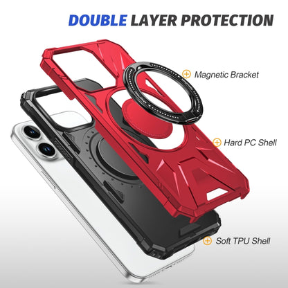 For iPhone 14/13 MagSafe Magnetic Shockproof Phone Case with Ring Holder(Red) - iPhone 14 Cases by PMC Jewellery | Online Shopping South Africa | PMC Jewellery