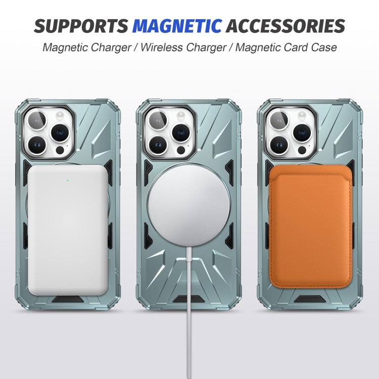 For iPhone 14 Pro MagSafe Magnetic Shockproof Phone Case with Ring Holder(Green) - iPhone 14 Pro Cases by PMC TechLife | Online Shopping South Africa | PMC TechLife