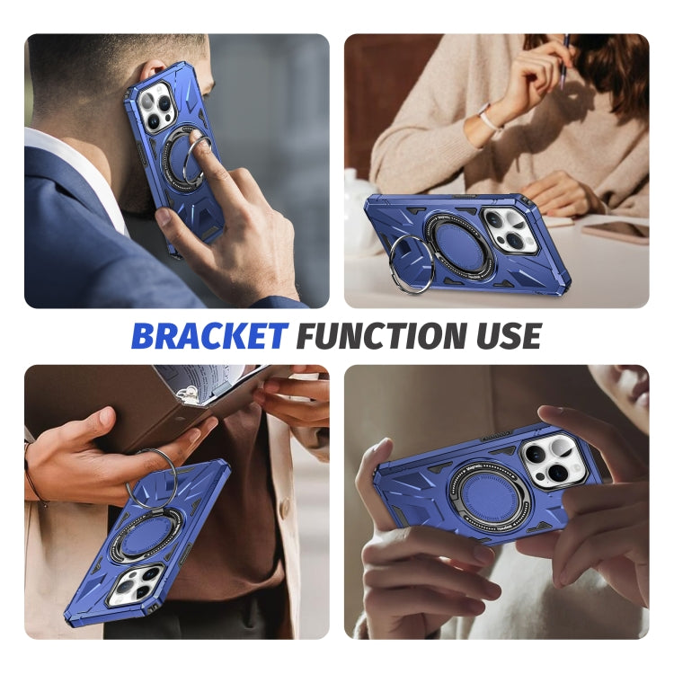 For iPhone 14 Pro Max MagSafe Magnetic Shockproof Phone Case with Ring Holder(Navy Blue) - iPhone 14 Pro Max Cases by PMC Jewellery | Online Shopping South Africa | PMC Jewellery