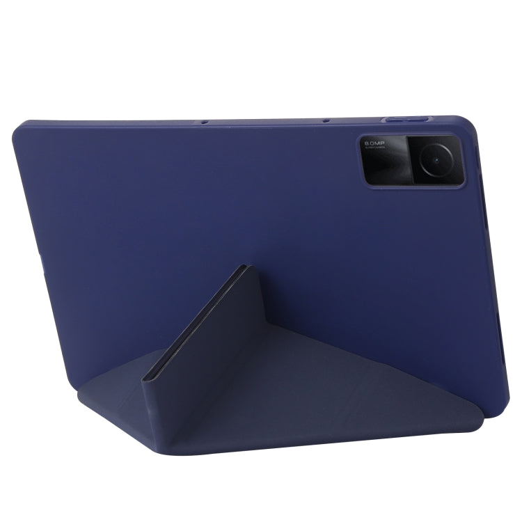 For Xiaomi Redmi Pad SE Deformation Silicone Leather Tablet Case(Dark Blue) - More Tablet Cases by PMC Jewellery | Online Shopping South Africa | PMC Jewellery