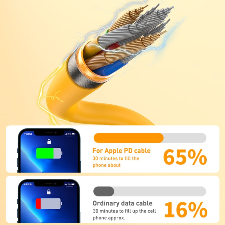 USB to 8 Pin Liquid Silicone Charging Data Cable, Length: 1.2m(Yellow) - Normal Style Cable by PMC Jewellery | Online Shopping South Africa | PMC Jewellery | Buy Now Pay Later Mobicred