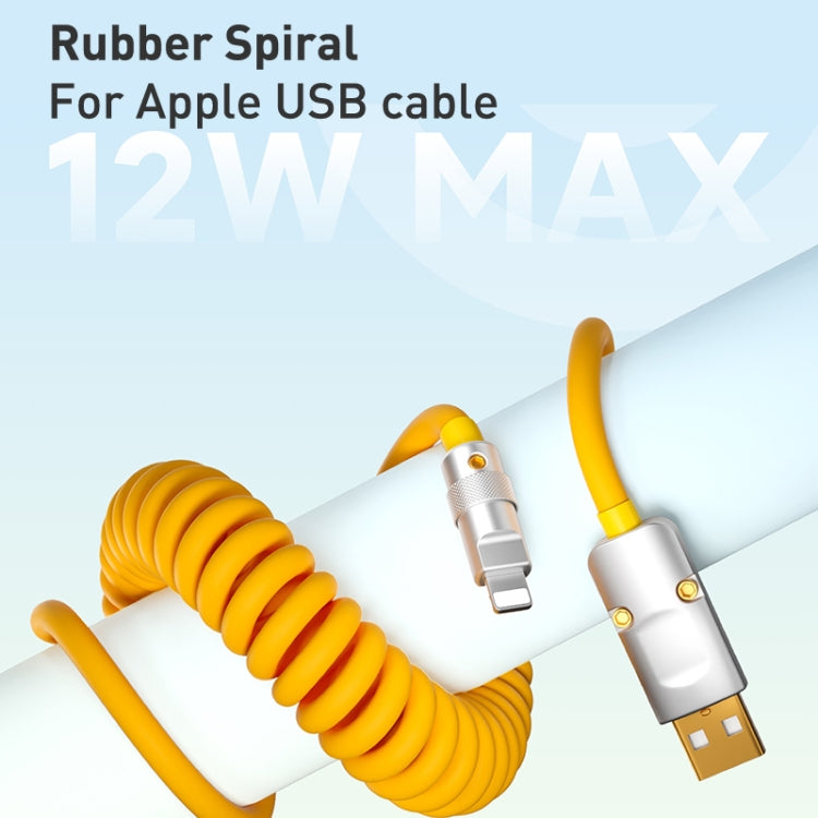 XJ-U101 USB-C / Type-C to 8 Pin Spring Charging Data Cable, Length: 1.5m(Yellow) - 2 in 1 Cable by PMC Jewellery | Online Shopping South Africa | PMC Jewellery | Buy Now Pay Later Mobicred