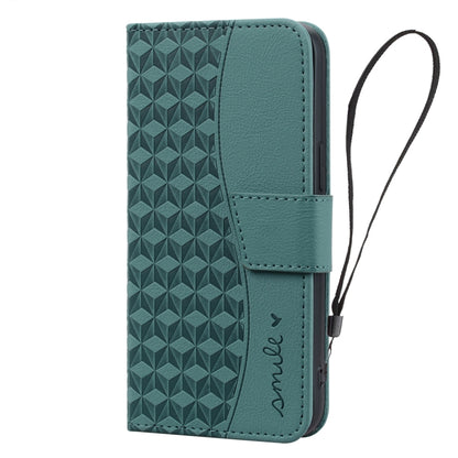 For iPhone 16 Business Diamond Buckle Leather Phone Case with Lanyard(Green) - iPhone 16 Cases by PMC Jewellery | Online Shopping South Africa | PMC Jewellery | Buy Now Pay Later Mobicred