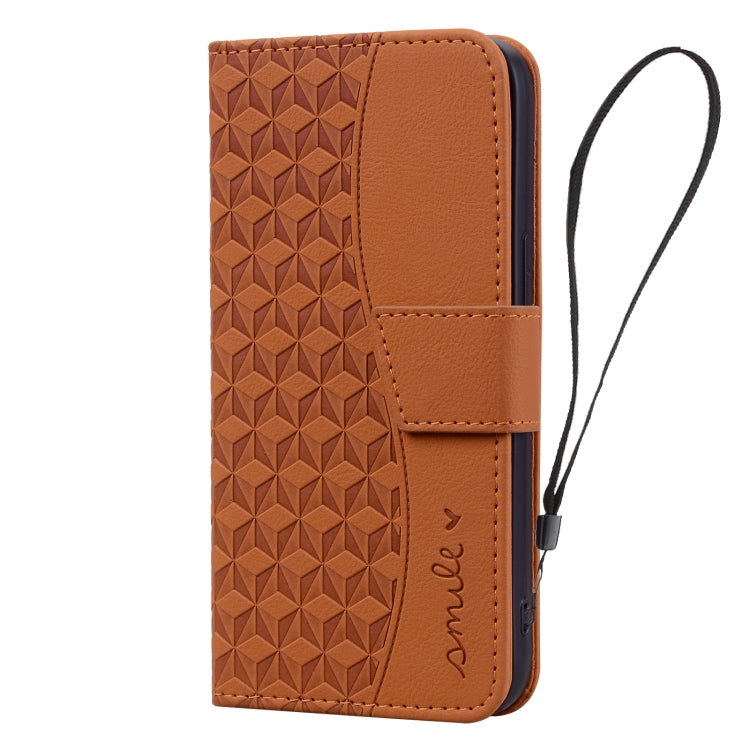 For iPhone 16 Business Diamond Buckle Leather Phone Case with Lanyard(Brown) - iPhone 16 Cases by PMC Jewellery | Online Shopping South Africa | PMC Jewellery | Buy Now Pay Later Mobicred