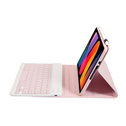 For Xiaomi Redmi Pad SE 11 inch A0N9 Lambskin Texture Ultra-thin Detachable Bluetooth Keyboard Leather Case(Pink) - Others Keyboard by PMC Jewellery | Online Shopping South Africa | PMC Jewellery