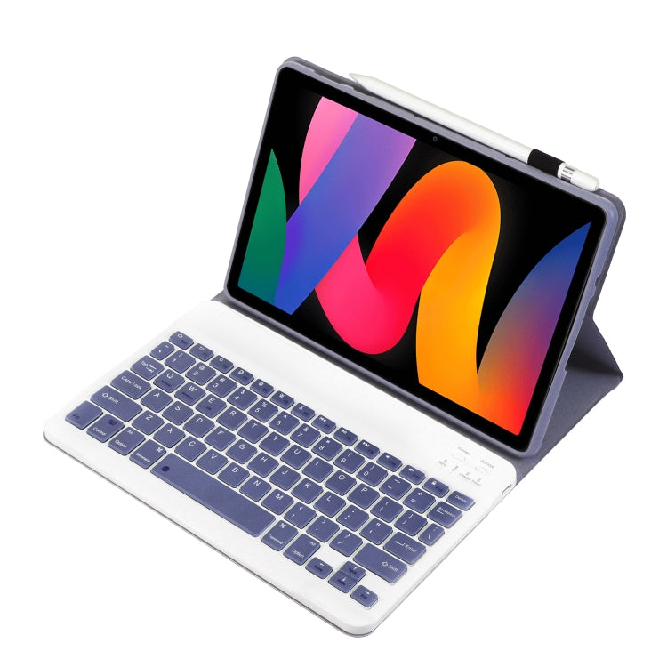 For Xiaomi Redmi Pad SE 11 inch A0N9 Lambskin Texture Ultra-thin Detachable Bluetooth Keyboard Leather Case(Purple) - Others Keyboard by PMC Jewellery | Online Shopping South Africa | PMC Jewellery