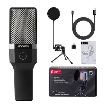 Yanmai X1R E-Sports Gaming Desktop Microphone with RGB Light & Blowout Net - Microphone by Yanmai | Online Shopping South Africa | PMC Jewellery | Buy Now Pay Later Mobicred