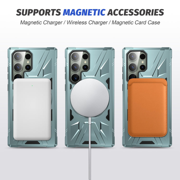 For Samsung Galaxy S23+ 5G MagSafe Magnetic Shockproof Phone Case with Ring Holder(Green) - Galaxy S23+ 5G Cases by PMC TechLife | Online Shopping South Africa | PMC TechLife