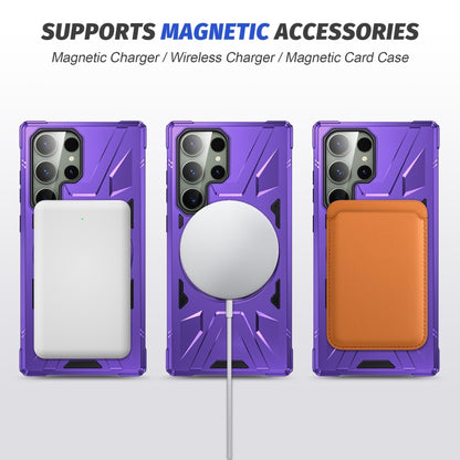 For Samsung Galaxy S24+ 5G MagSafe Magnetic Shockproof Phone Case with Ring Holder(Purple) - Galaxy S24+ 5G Cases by PMC Jewellery | Online Shopping South Africa | PMC Jewellery