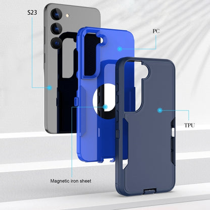 For Samsung Galaxy S25 / S24 5G Magnetic 2 in 1 PC Hybrid TPU Phone Case(Royal Blue+Dark Blue) - Galaxy S24 5G Cases by PMC Jewellery | Online Shopping South Africa | PMC Jewellery | Buy Now Pay Later Mobicred