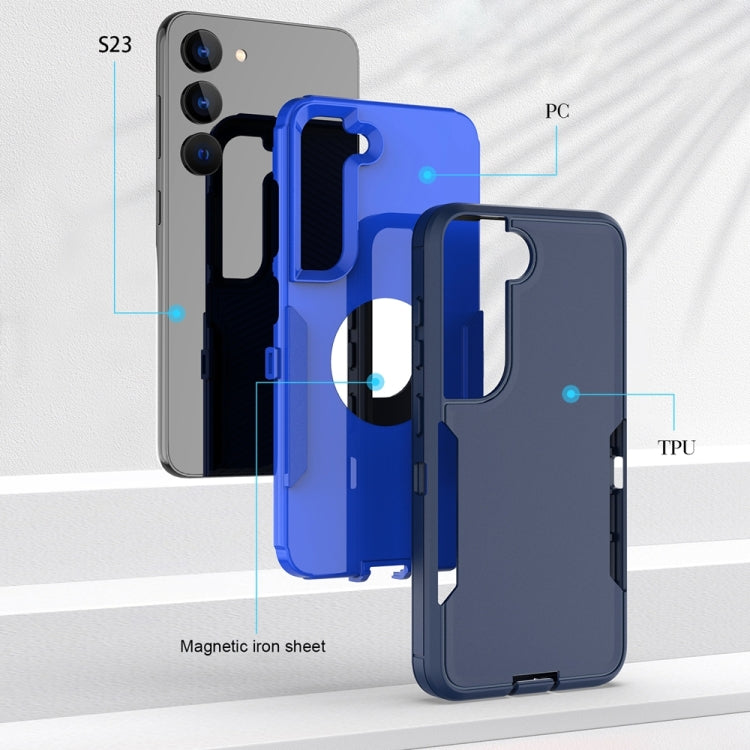 For Samsung Galaxy S25+ / S24+ 5G Magnetic 2 in 1 PC Hybrid TPU Phone Case(Royal Blue+Dark Blue) - Galaxy S24+ 5G Cases by PMC Jewellery | Online Shopping South Africa | PMC Jewellery | Buy Now Pay Later Mobicred