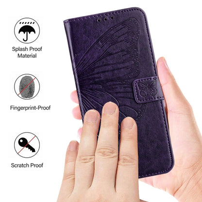 For Huawei Pura 70 Embossed Butterfly Leather Phone Case(Dark Purple) - Huawei Cases by PMC Jewellery | Online Shopping South Africa | PMC Jewellery | Buy Now Pay Later Mobicred