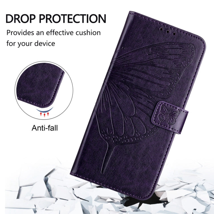 For Huawei Pura 70 Pro Embossed Butterfly Leather Phone Case(Dark Purple) - Huawei Cases by PMC Jewellery | Online Shopping South Africa | PMC Jewellery | Buy Now Pay Later Mobicred