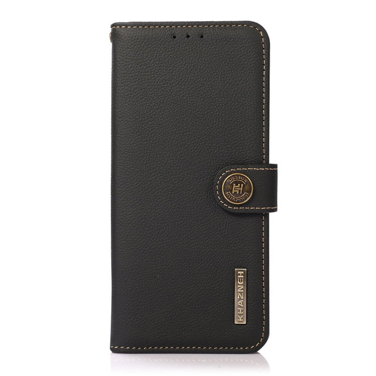 For Google Pixel 9 KHAZNEH Custer Genuine Leather RFID Phone Case(Black) - Google Cases by PMC Jewellery | Online Shopping South Africa | PMC Jewellery | Buy Now Pay Later Mobicred