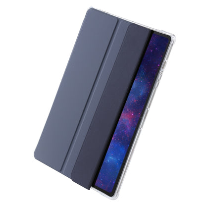 For Samsung Galaxy Tab S9 3-Fold Clear Acrylic Leather Tablet Case(Lavender) - Galaxy Tab S9 Cases by PMC Jewellery | Online Shopping South Africa | PMC Jewellery | Buy Now Pay Later Mobicred