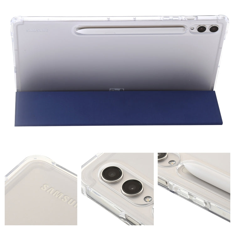 For Samsung Galaxy Tab S9+ 3-Fold Clear Acrylic Leather Tablet Case(Dark Blue) - Galaxy Tab S9+ Cases by PMC Jewellery | Online Shopping South Africa | PMC Jewellery | Buy Now Pay Later Mobicred